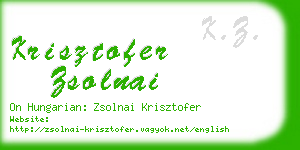 krisztofer zsolnai business card
